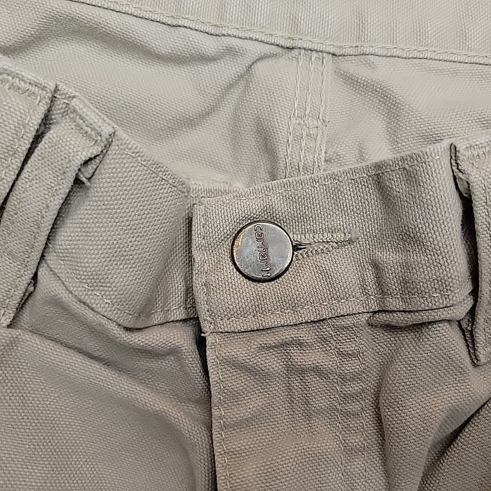 Carhartt Canvas Cargo Shorts Mens 36 Tan Khaki Workwear Utility Hiking Outdoors - Picture 2 of 7